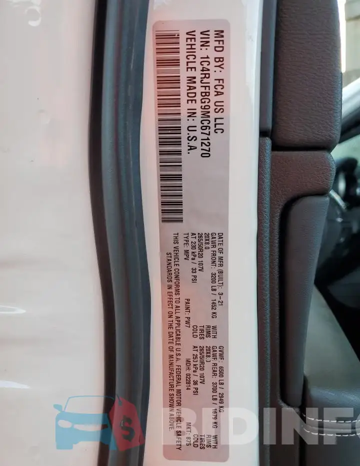1C4RJFBG9MC671270 Photo# 13