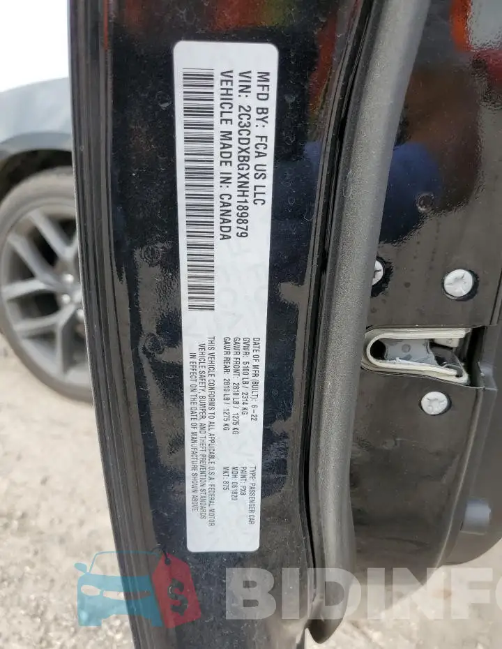 2C3CDXBGXNH189879 Photo# 12