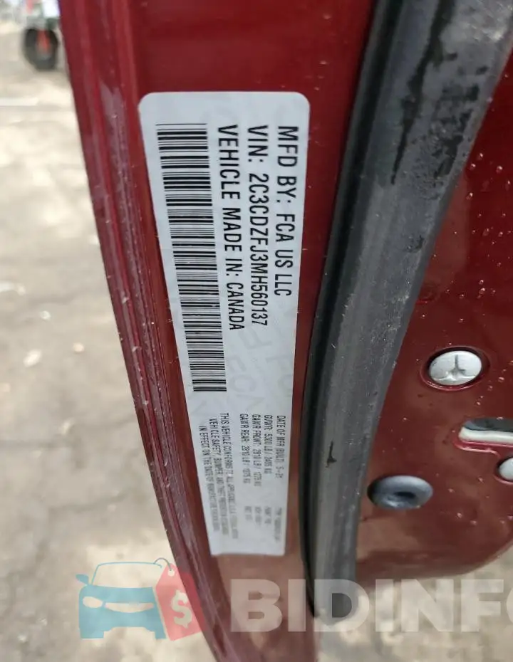 2C3CDZFJ3MH560137 Photo# 12