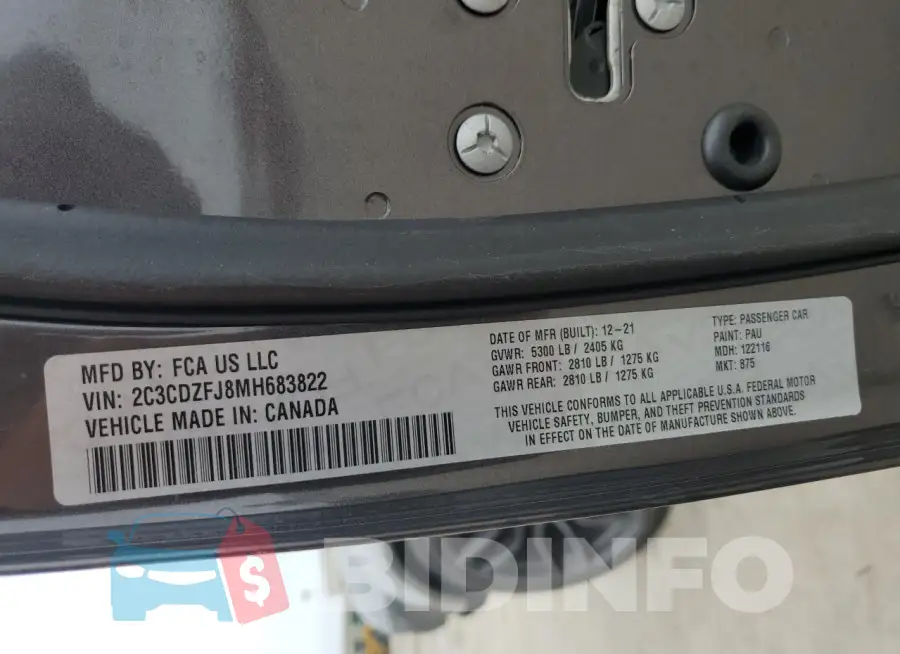 2C3CDZFJ8MH683822 Photo# 12