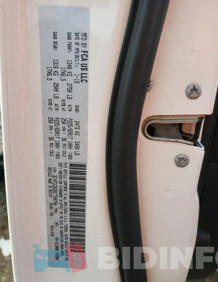3C4PDCBG5KT700794 Photo# 14