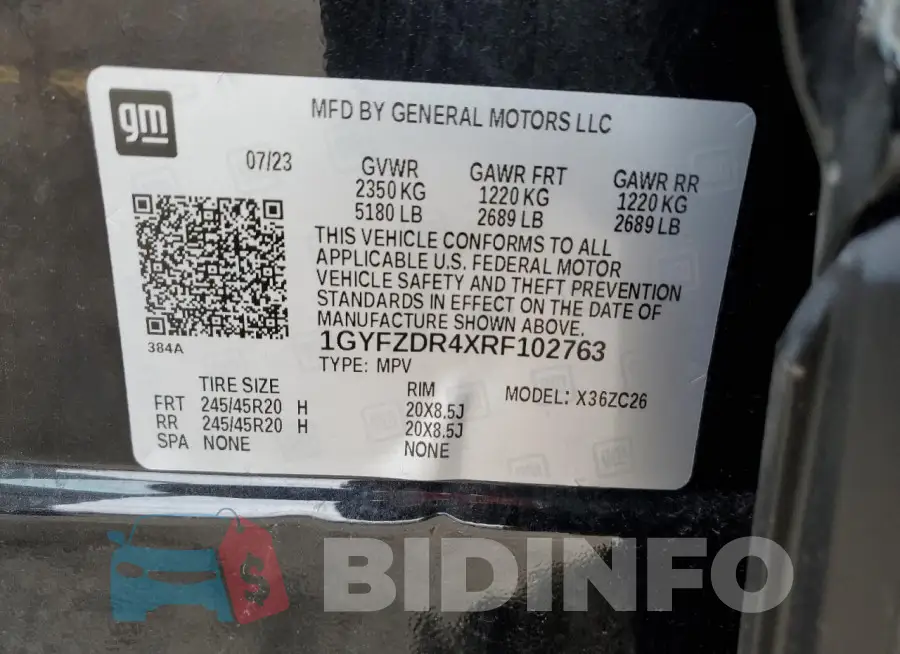 1GYFZDR4XRF102763 Photo# 13