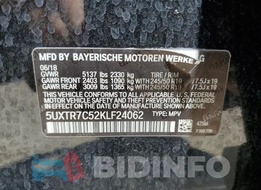 5UXTR7C52KLF24062 Photo# 13