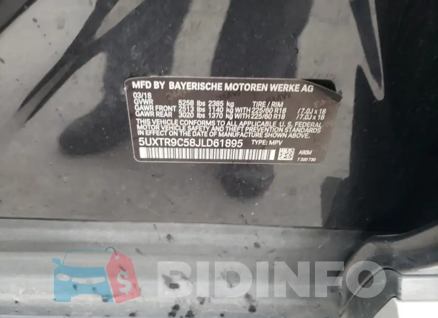 5UXTR9C58JLD61895 Photo# 14