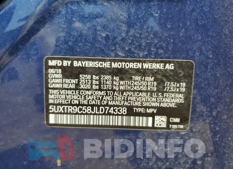 5UXTR9C58JLD74338 Photo# 13