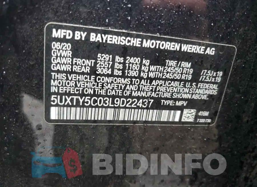 5UXTY5C03L9D22437 Photo# 13