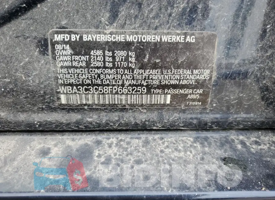 WBA3C3C58FP663259 Photo# 12