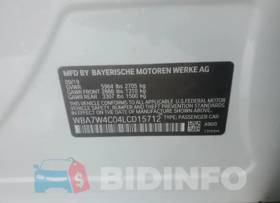 WBA7W4C04LCD15712 Photo# 12