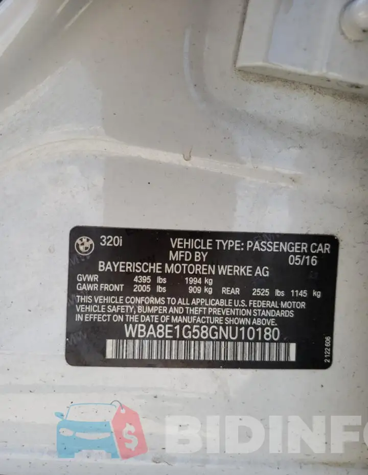 WBA8E1G58GNU10180 Photo# 12