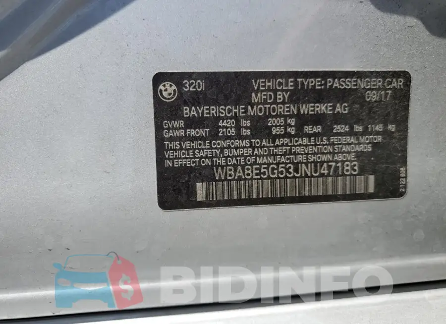 WBA8E5G53JNU47183 Photo# 12