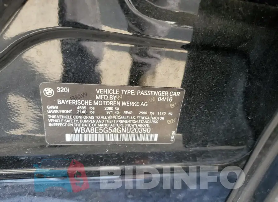 WBA8E5G54GNU20390 Photo# 12