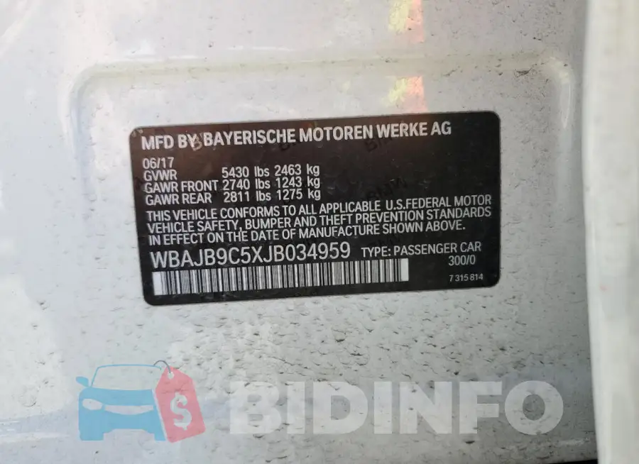 WBAJB9C5XJB034959 Photo# 12