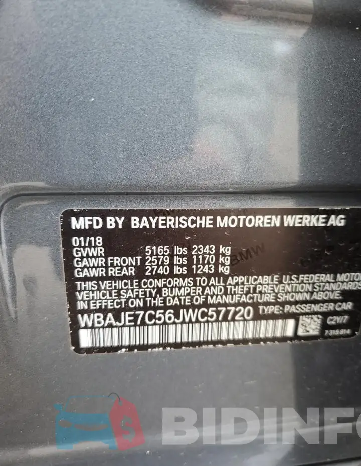 WBAJE7C56JWC57720 Photo# 12