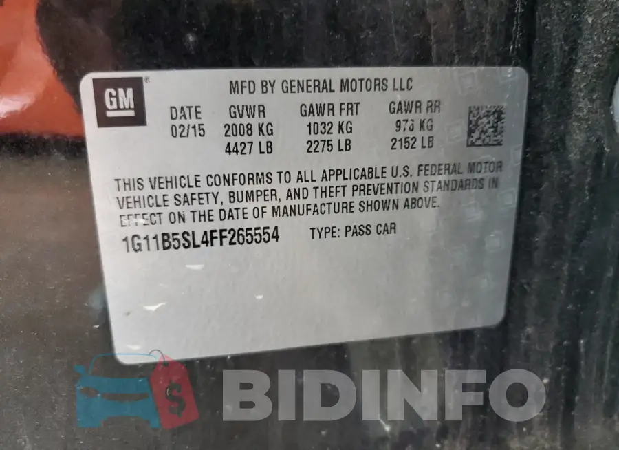 1G11B5SL4FF265554 Photo# 12