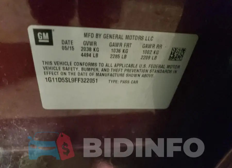 1G11D5SL9FF322051 Photo# 13