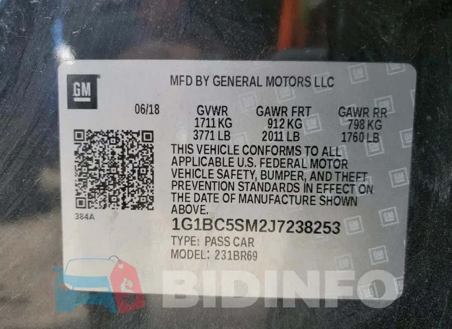 1G1BC5SM2J7238253 Photo# 12