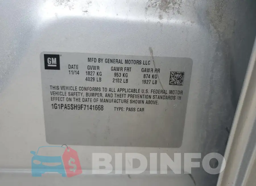 1G1PA5SH9F7141668 Photo# 12