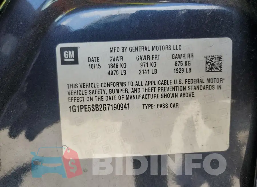 1G1PE5SB2G7190941 Photo# 12