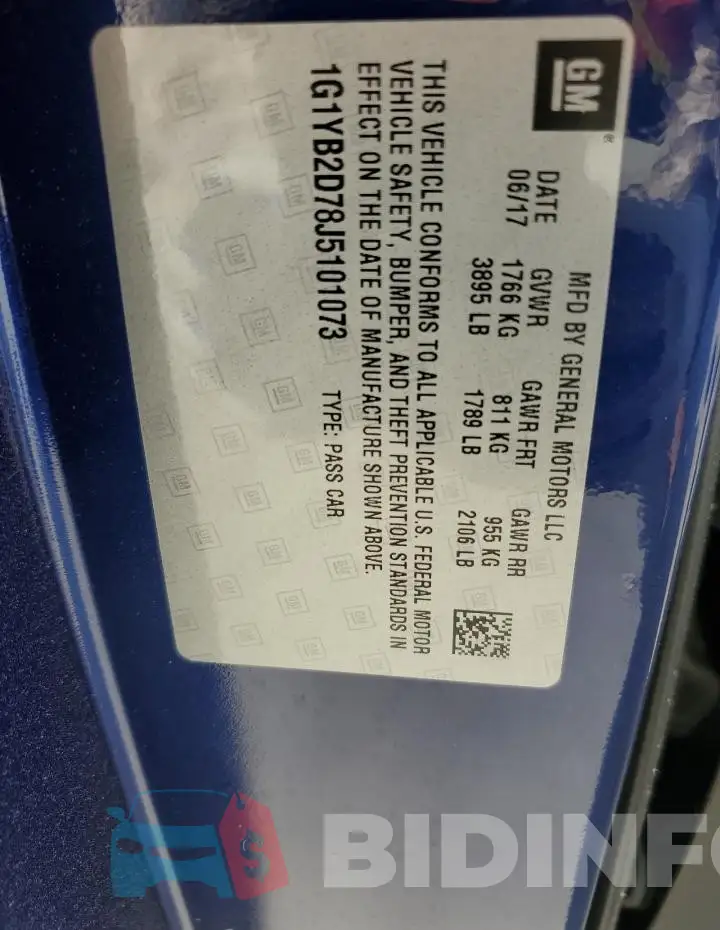 1G1YB2D78J5101073 Photo# 13