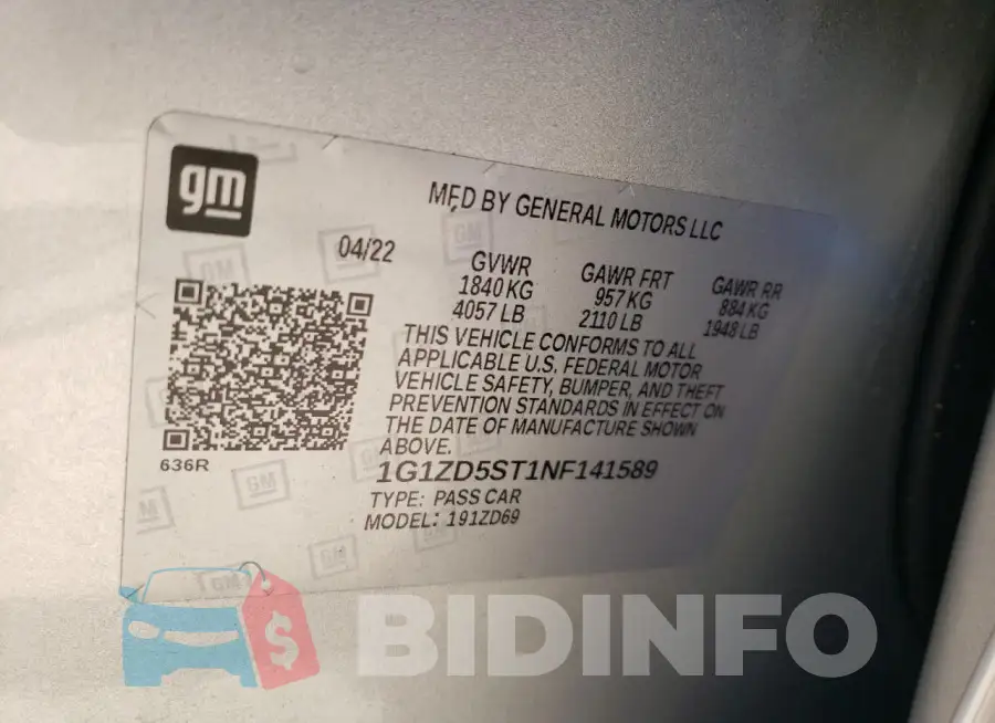 1G1ZD5ST1NF141589 Photo# 12