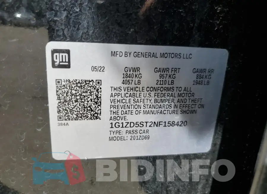 1G1ZD5ST2NF158420 Photo# 13