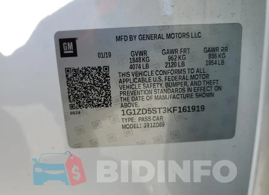 1G1ZD5ST3KF161919 Photo# 12