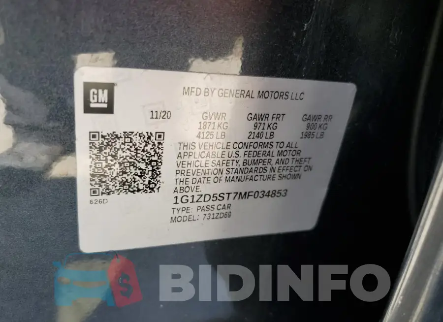 1G1ZD5ST7MF034853 Photo# 13