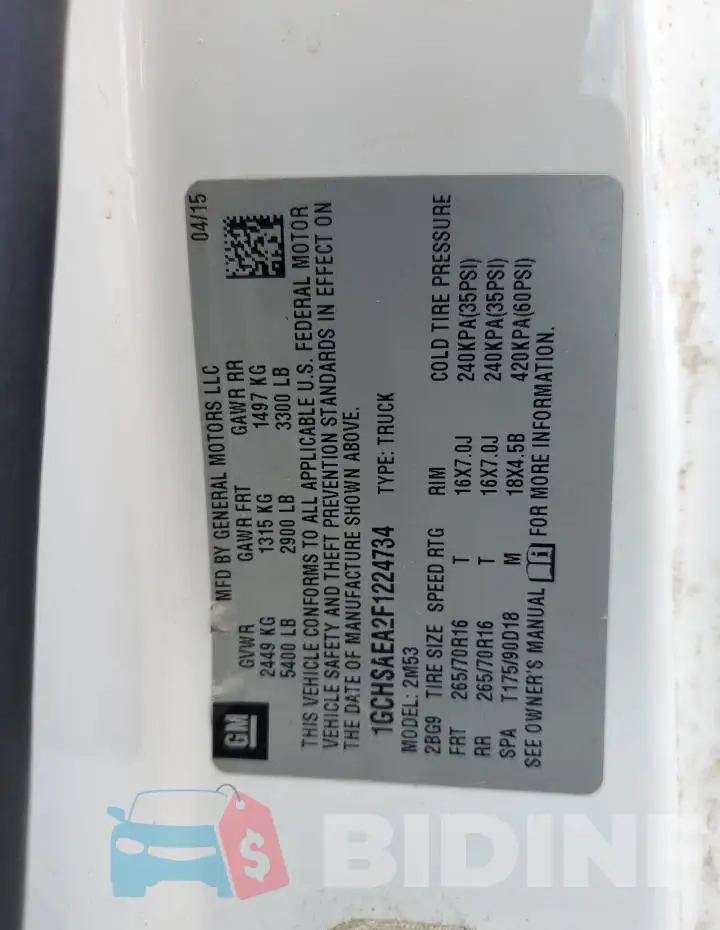 1GCHSAEA2F1224734 Photo# 12