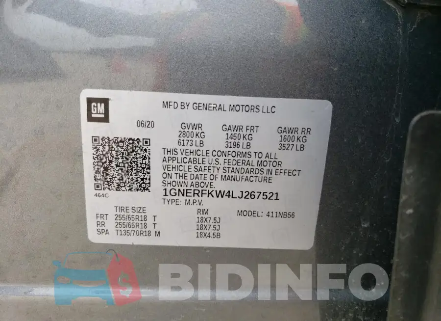 1GNERFKW4LJ267521 Photo# 12
