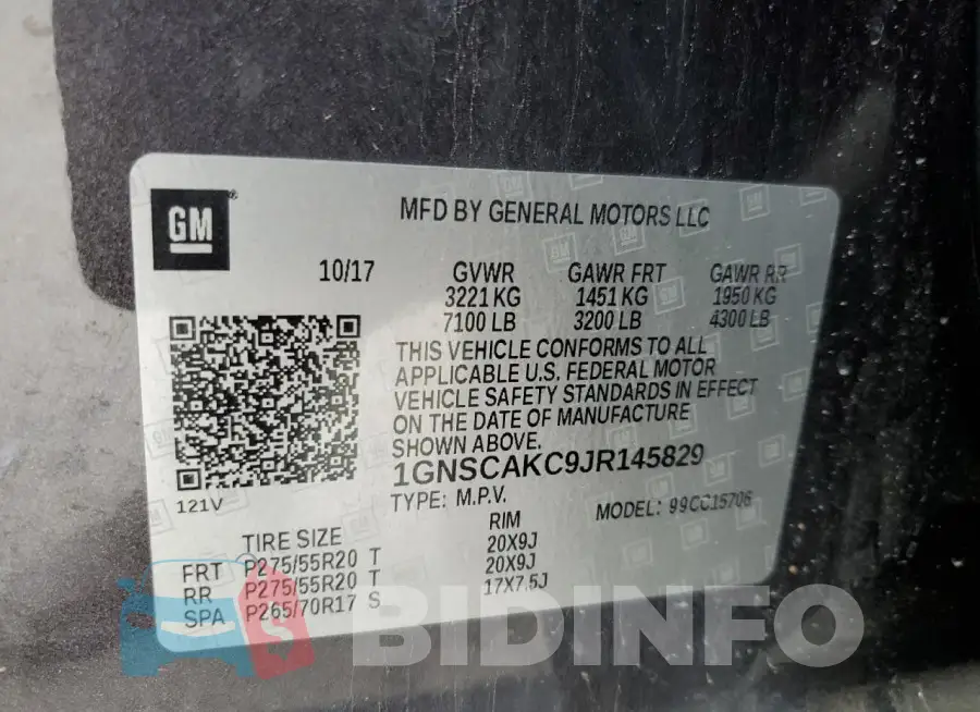 1GNSCAKC9JR145829 Photo# 13