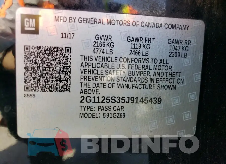 2G1125S35J9145439 Photo# 12