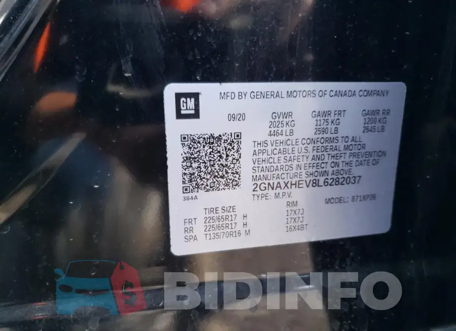 2GNAXHEV8L6282037 Photo# 13