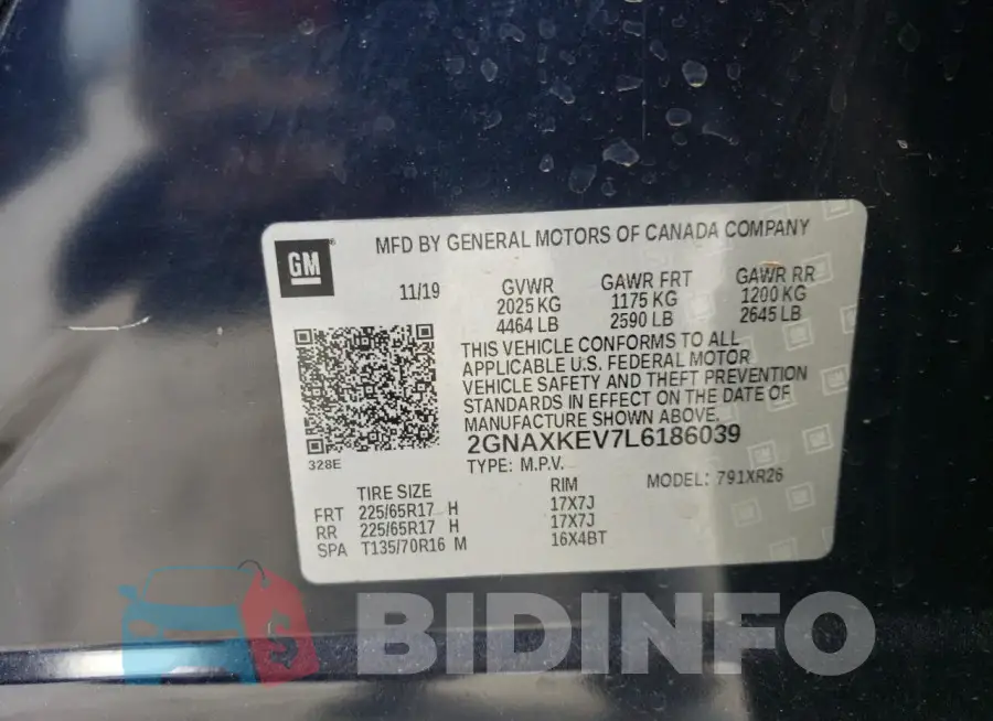2GNAXKEV7L6186039 Photo# 12