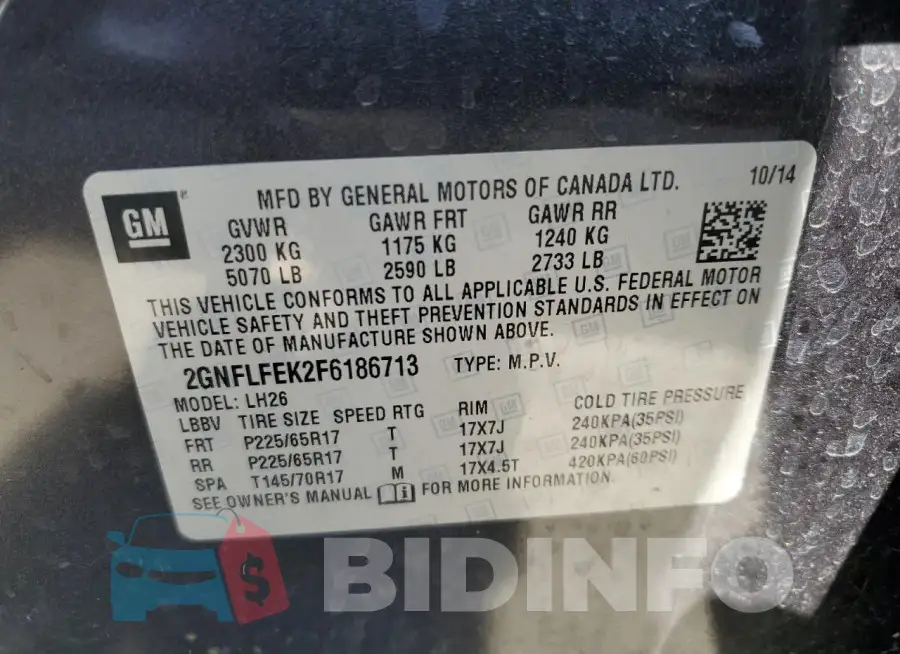 2GNFLFEK2F6186713 Photo# 13