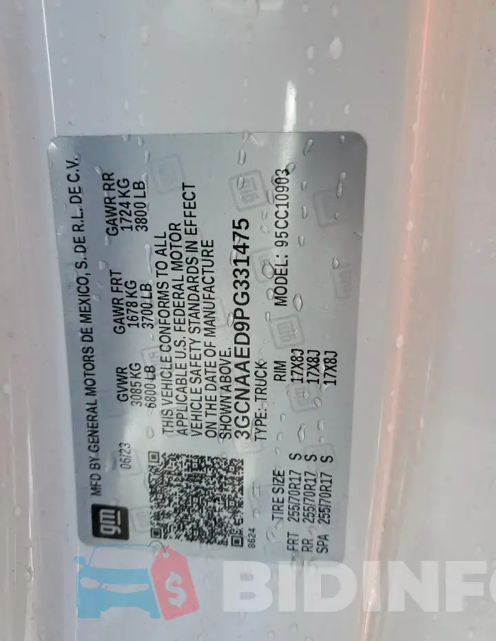 3GCNAAED9PG331475 Photo# 12