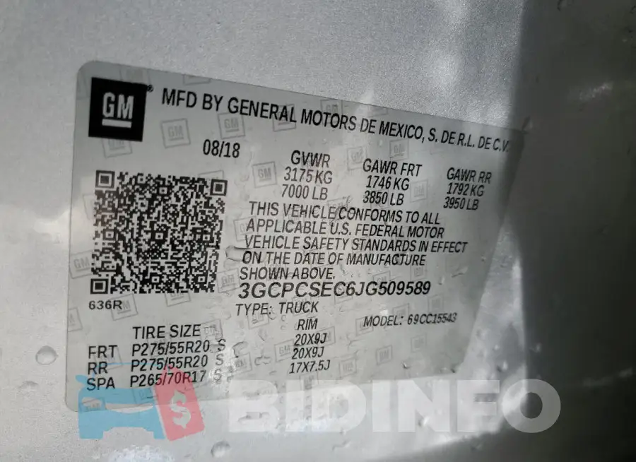 3GCPCSEC6JG509589 Photo# 12