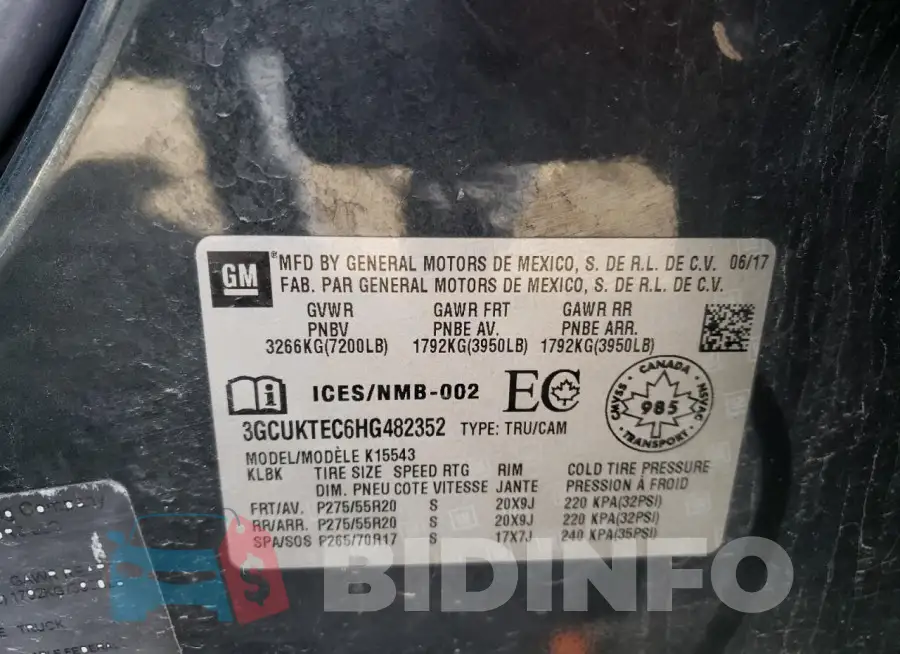 3GCUKTEC6HG482352 Photo# 13