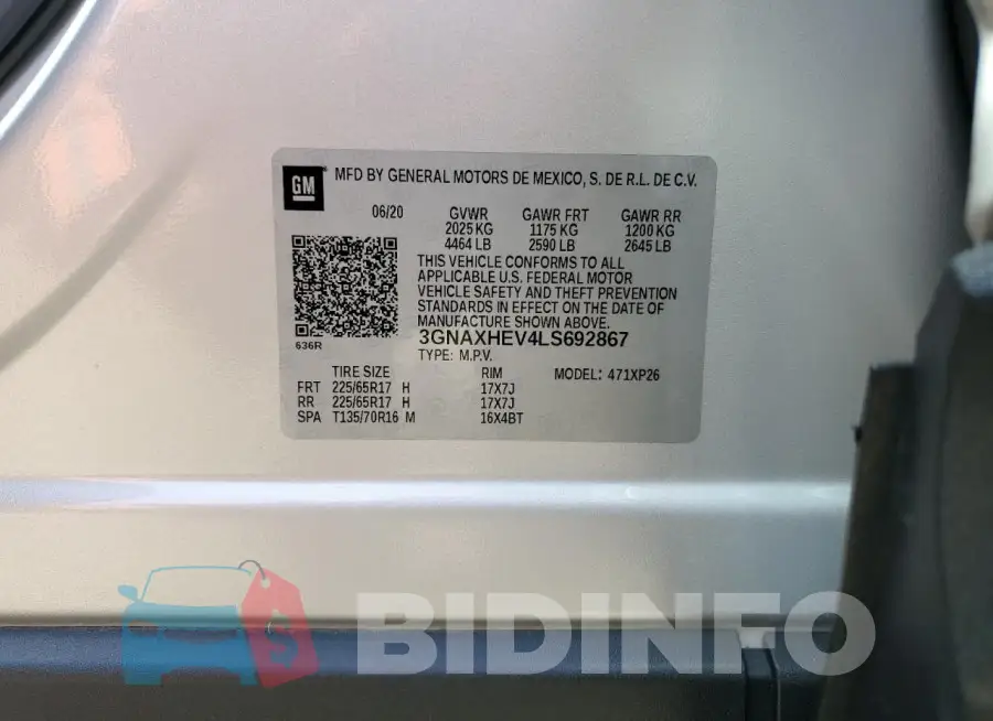 3GNAXHEV4LS692867 Photo# 13