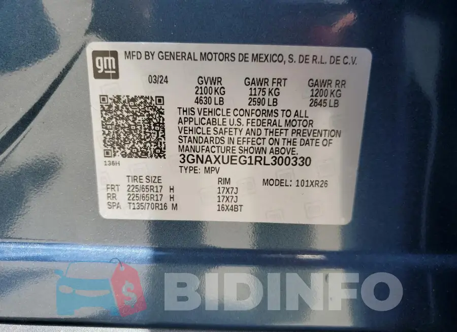3GNAXUEG1RL300330 Photo# 12