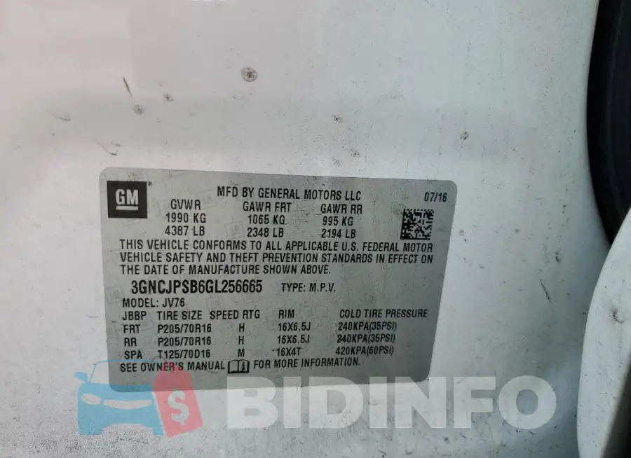 3GNCJPSB6GL256665 Photo# 12