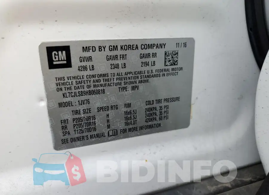 KL7CJLSB9HB060818 Photo# 13