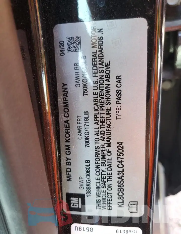 KL8CB6SA3LC475024 Photo# 12