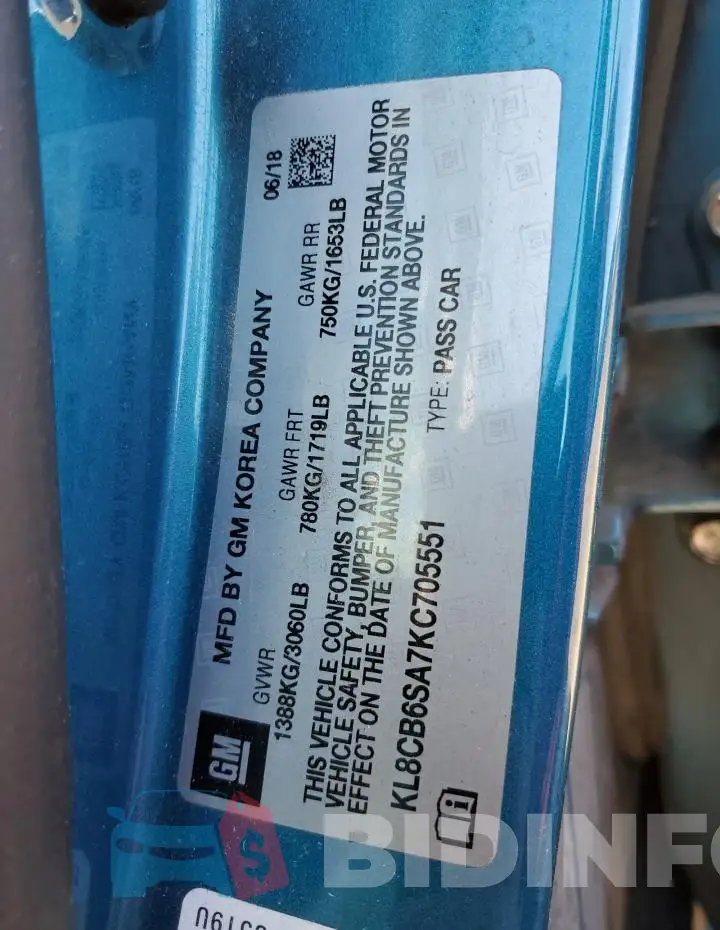 KL8CB6SA7KC705551 Photo# 12