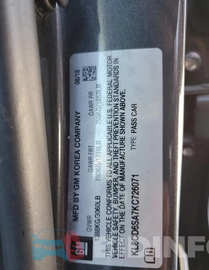 KL8CD6SA7KC726071 Photo# 12