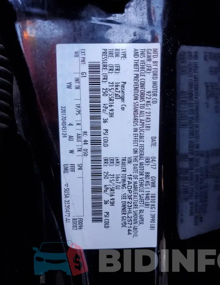 1FADP3F23HL257144 Photo# 13