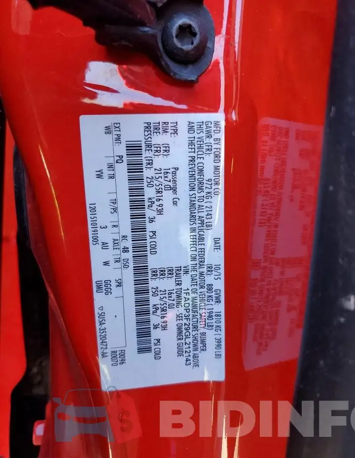 1FADP3F29GL212143 Photo# 12