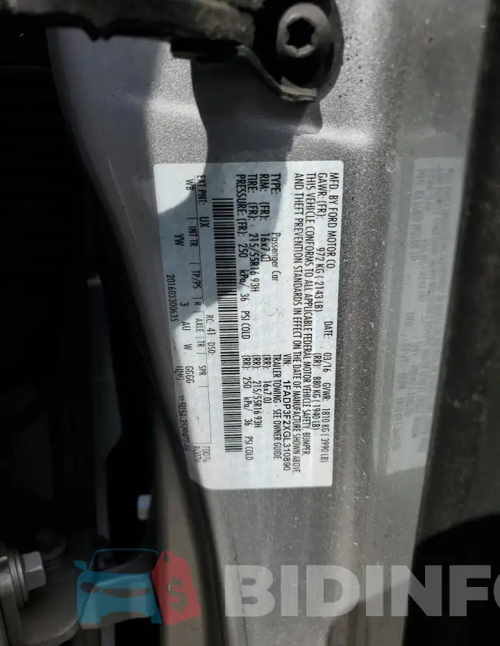 1FADP3F2XGL310890 Photo# 12