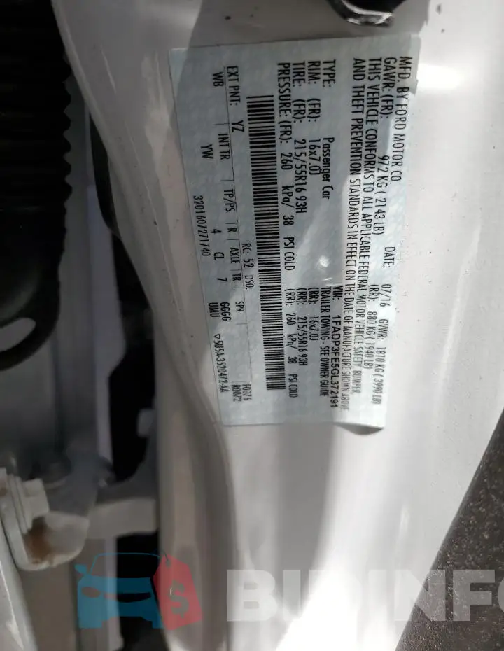 1FADP3FE5GL372191 Photo# 12