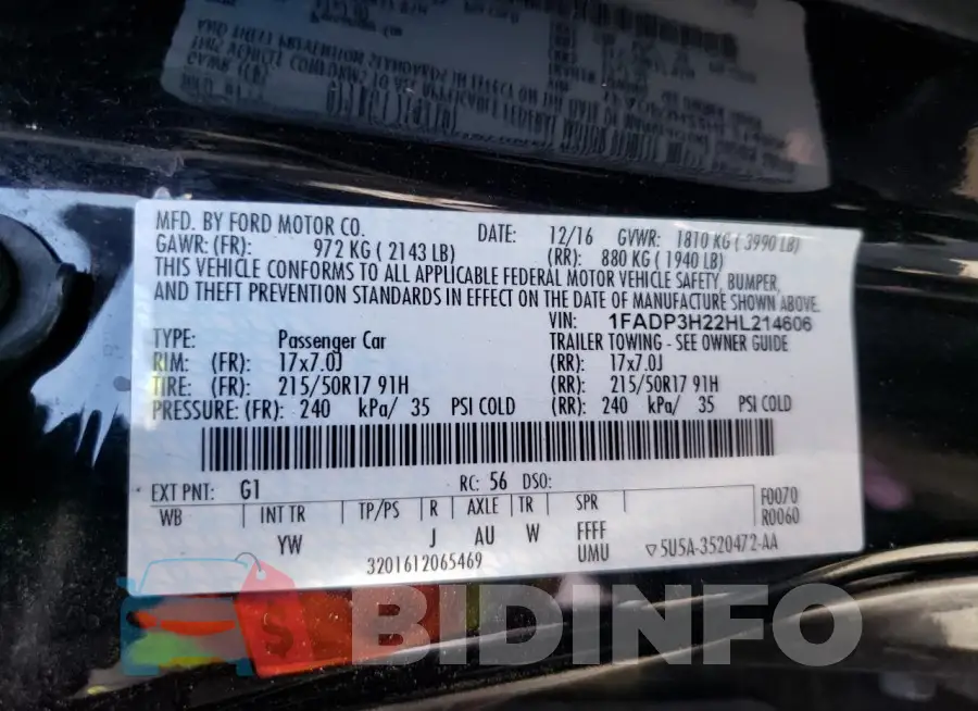 1FADP3H22HL214606 Photo# 12