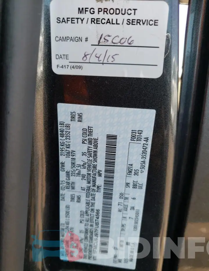 1FMCU9J97FUB74566 Photo# 13